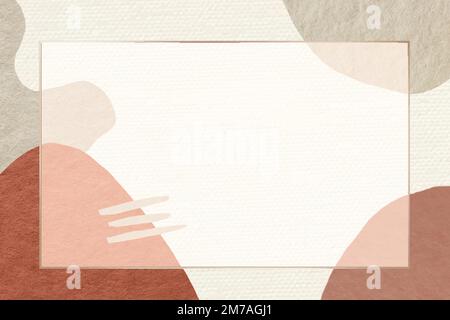 Gold frame vector on earth tone abstract pattern Stock Vector