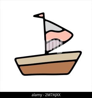 Bright hand drawn boat stickers in vector format Stock Vector Image & Art -  Alamy