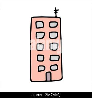 Doodle house. Sketch scribble style. Hand drawn build vector illustration Stock Vector