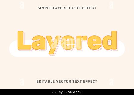 Editable layered text effect vector template Stock Vector