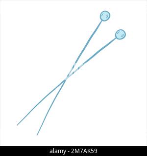 Vector illustration in doodle style. Knitting needles Stock Vector