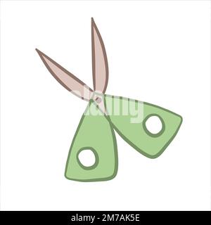 Scissors sewing element. Vector illustration on the theme of sewing. Stock Vector
