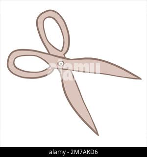 Scissors sewing element. Vector illustration on the theme of sewing. Stock Vector