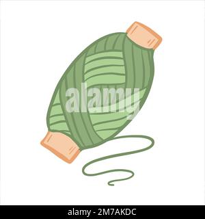 Spool of thread for sewing. Fashion designer tool. Stock Vector
