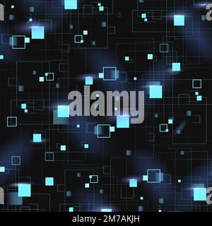 Blue geometric pattern background vector with digital technology Stock Vector