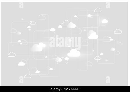 Cloud network system background vector for social media banner Stock Vector