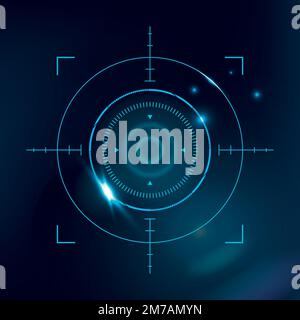 Retinal biometric scan vector cyber security technology in blue tone Stock Vector