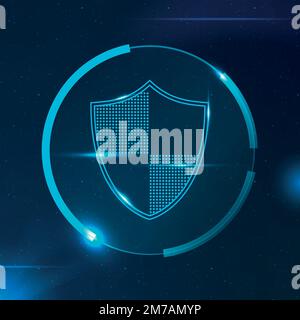 Security shield vector cyber security technology in blue tone Stock Vector