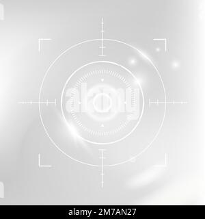 Retinal biometric scan vector cyber security technology in white tone Stock Vector