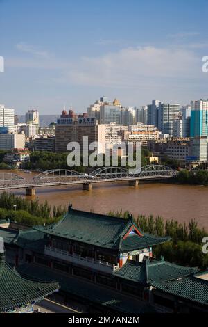 Gansu Province,Gansu,Lanzhou,Huanghe Iron Bridge, Stock Photo