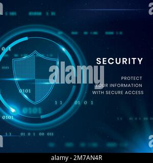 Data security technology template vector with shield icon Stock Vector