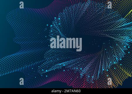 Technology background vector with abstract wireframe in blue tone Stock Vector