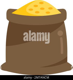 Gmo grain sack icon flat vector. Agriculture food. Modified test Stock ...