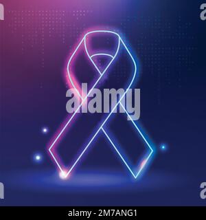 Thyroid cancer awareness vector pink and blue ribbon for health support Stock Vector