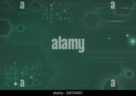 Green data technology background vector with circuit board Stock Vector