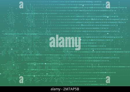 Green data technology background vector with binary code Stock Vector