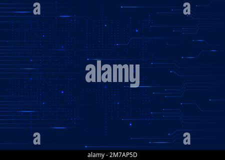 Blue data technology background vector with circuit lines Stock Vector