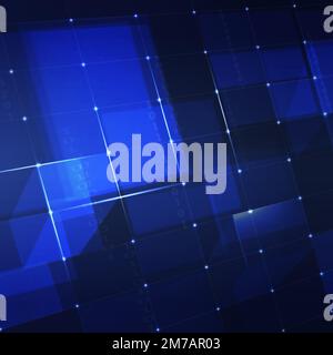 Futuristic networking technology background vector in blue tone Stock Vector