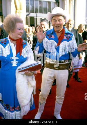 Roy Rogers & Dale Evans at a Hollywood Event. Circa: 1987  Credit: Ron Wolfson  / MediaPunch Stock Photo