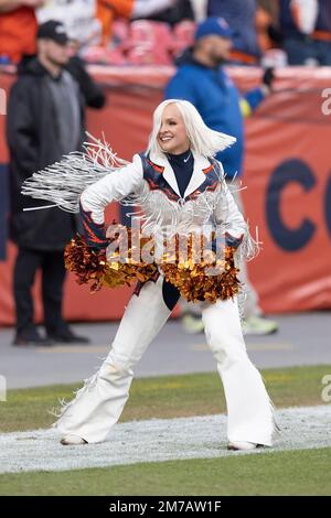 Denver, Colorado, USA. 8th Jan, 2023. Broncos part owner CONDOLEEZZA RICE  is all smiles on the Broncos sideline before the start of the 1st. Half at  Empower Field at Mile High Sunday