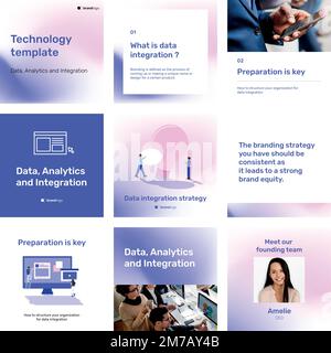 Technology vector editable template set Stock Vector