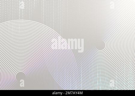 Geometric pattern gray technology background vector with circles Stock Vector