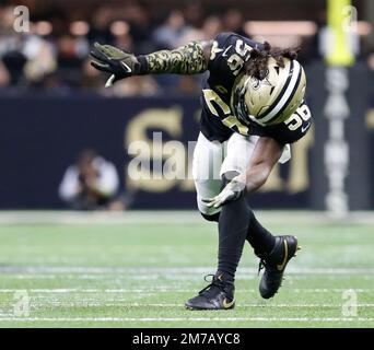 New Orleans Saints linebacker Demario Davis (56) during an NFL football  game against the Las Vegas Raiders, Sunday, Oct. 30, 2022, in New Orleans.  (AP Photo/Tyler Kaufman Stock Photo - Alamy