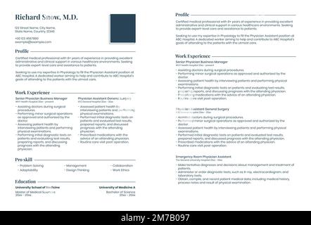 Editable resume template vector in clean design with photo Stock Vector