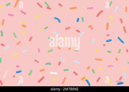 Confetti sprinkles background vector in pink Stock Vector