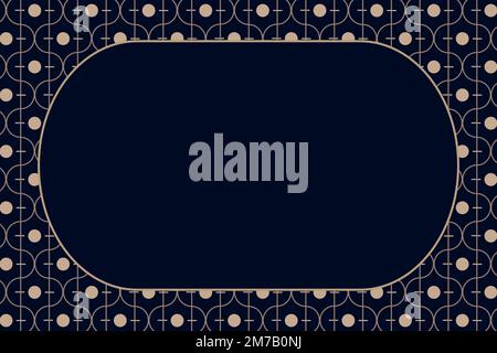 Gold art deco frame vector on dark background Stock Vector