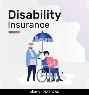 Disability insurance template vector for social media post Stock Vector
