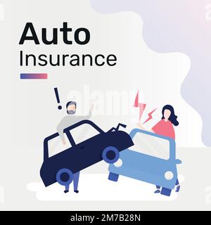 Auto insurance template vector for social media post Stock Vector