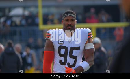 First Energy Stadium. 22nd Sep, 2022. Myles Garrett #95 during the Pittsburgh  Steelers vs Cleveland Browns game in Cleveland, OH at First Energy Stadium.  Jason Pohuski/CSM/Alamy Live News Stock Photo - Alamy