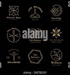 Healthcare center logo template vector set Stock Vector