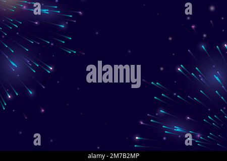 Colorful neon meteor background design vector Stock Vector