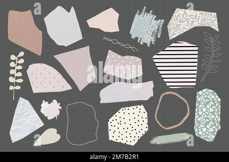 Ripped paper note vector set Stock Vector