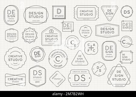 Minimal logo badge design vector set Stock Vector
