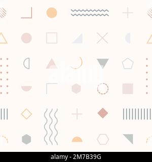 Cream Memphis pattern wallpaper vector Stock Vector