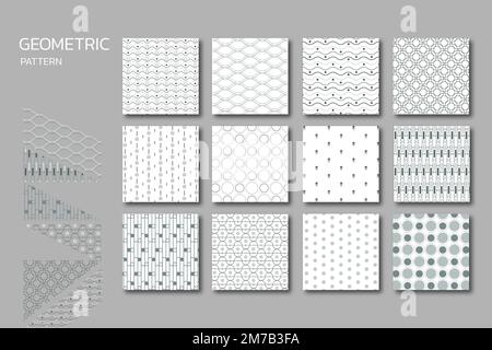 Seamless geometric pattern vector set Stock Vector