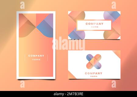 Orange business card design vector Stock Vector