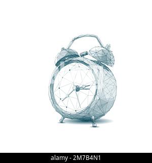 Isolated alarm clock on white background Stock Vector