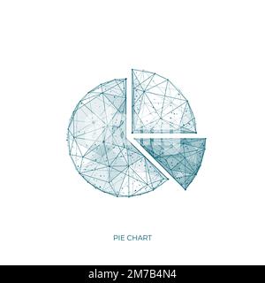 Isolated vector pie chart on white background.  Stock Vector