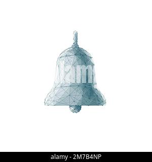 Isolated polygonal bell on white background. Stock Vector