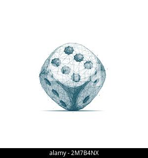 Isolated polygonal vector dice on white background Stock Vector