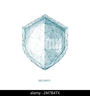 Isolated security shield on white background. Stock Vector