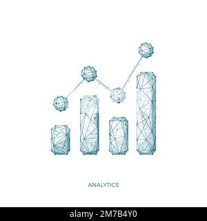 Isolated vector analytics chart on white background.  Stock Vector