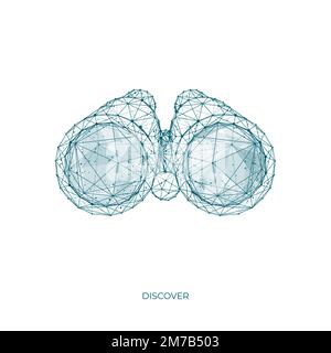 Isolated vector binoculars on white background.  Stock Vector