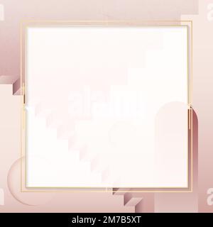 Golden square frame on a pink background vector Stock Vector