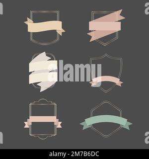 Gold frames with ribbon banners set vector Stock Vector Image & Art - Alamy