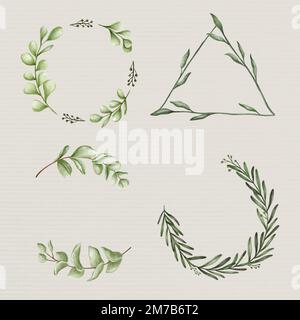 Floral wreath set vector Stock Vector